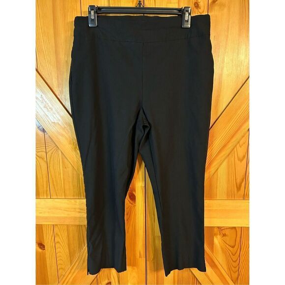 Chicos Womens So Slimming  Cropped Pants Size 10 Black Stretch (0292) - Picture 1 of 8